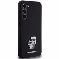 Karl Lagerfeld Silicone Karl&Choupette Metal Pin ümbris jaoks Samsung Galaxy S24+ - must