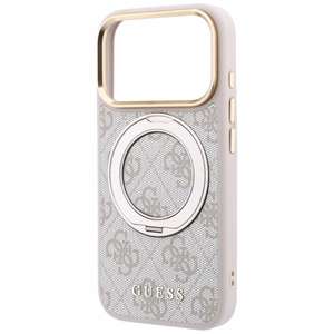 Guess Ring Stand 360 4G Classic Logo MagSafe ümbris mudelitele iPhone 17 Pro Max / 18 Pro Max, roosa