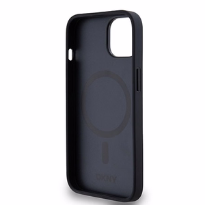 DKNY Leather Monogram Pattern Metal Logo MagSafe Ümbris jaoks iPhone 15/14/13 - Must