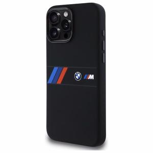 BMW Silicone Middle Stripe MagSafe Ümbris jaoks iPhone 16 Pro Max - must
