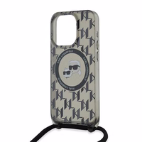 Karl Lagerfeld IML Crossbody Monogram Karl & Choupette Head MagSafe Ümbris jaoks iPhone 15 Pro Max - must