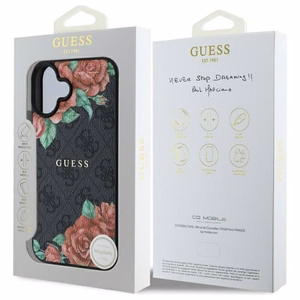 Guess GUHMP16SP4ROPEMCK iPhone 16 6.1" must/must hardcase 4G Flowers Print MagSafe