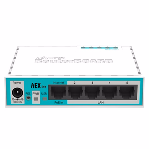 NET ROUTER 10/100M 5PORT/HEX LITE RB750R2 MIKROTIK