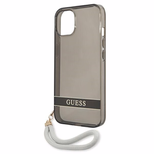 Guess GUHCP13SHTSGSK iPhone 13 mini 5.4" чёрный/чёрный жёсткий чехол Translucent Strap