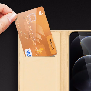 Dux Ducis Skin Pro raamaturiiuli tüüpi ümbris iPhone 13 Pro jaoks roosa