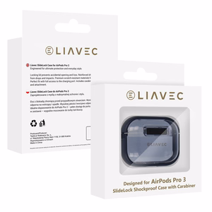 Liavec SlideLock Ümbris for Apple AirPods Pro 3 läbipaistev-sinine