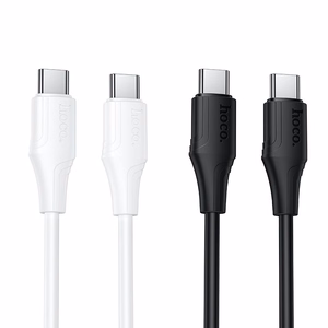 Силиконовый кабель USB C to USB C Hoco 3A 60W 1 м X124 белый