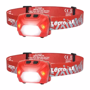 LEPRO 320014-R-2 USB-налобный фонарь, упаковка 2 шт