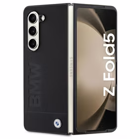 BMW Signature Logo Imprint ümbris jaoks Samsung Galaxy Z Fold 5 - must