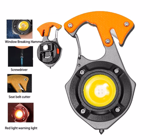 Mini flashlight LED keychain W5143 Type C with 2 screwdriver bits orange