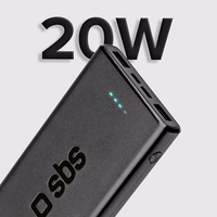 Powerbank SBS TTBB10000FASTPD20K 10000 mAh 20W koos Power Delivery'iga - must