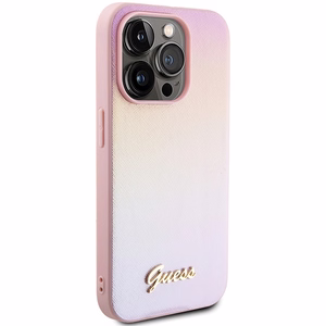 Guess GUHCP15XPSAIRSP iPhone 15 Pro Max 6.7" roosa/roosa hardcase Saffiano Iridescent Script