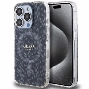 Guess IML GCube MagSafe ümbris jaoks iPhone 15 Pro - must
