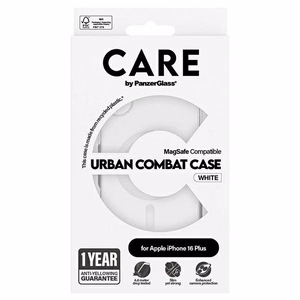 CARE by PanzerGlass Flagship Ümbris iPhone 16 Plus 6.7" valge/valge MagSafe 1339