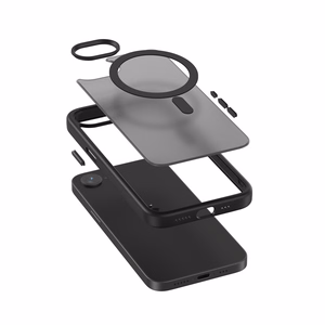 Crong Hybrid Frost MAG Cover MagSafe ümbris seadmele iPhone 17e / 16e, must