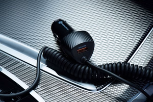 Car charger Forcell F-Energy Carbon USB A QC3.0 PD 3A 38W with cable USB C CC50-1AC black