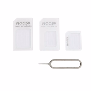 Noosa SIM kaart Adapter Komplekt + Key - valge