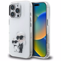 Karl Lagerfeld IML Aquarelle Karl & Choupette & Logo iPhone 16 Pro Ümbris - valge