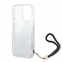 Guess GUOHCP14XHFLSB iPhone 14 Pro Max 6.7 "sinine / sinine hardcase Flower Strap