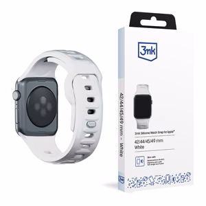 3mk silikoonist kellarihm Apple Watch 42 / 44 / 45 / 49 mm jaoks - valge