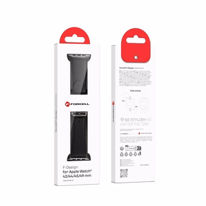 Strap to Apple Watch Forcell F-Design FA20 holes eco-friendly leather 42 / 44 / 45 / 49 mm black
