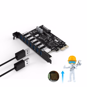Orico PVU3 PCIe laienduskaart 7 USB 3.0 pesaga lauaarvutitele – must