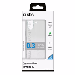 SBS Skinny ümbris iPhone 17 - läbipaistev
