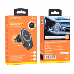 Borofone autohoidja BH71 magnetiline ventilatsiooniava musta värvi