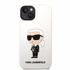 Karl Lagerfeld KLHCP14MSNIKBCH iPhone 14 Plus 6.7" жёсткий чехол белый/белый Silicone Ikonik