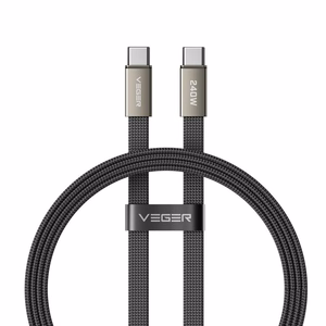 Lame kaabel tüüp C – tüüp C VEGER PD 5A 240 W CC2-MTB 1,5 m must