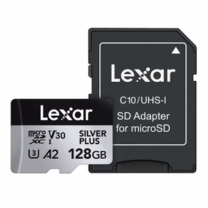 Карта памяти Lexar High-Performance Silver Plus microSDXC 128 ГБ + адаптер