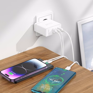 Borofone Wall Laadija BN11 Imperial - USB + 2xType C - QC 3.0 PD 100W with Type C to Type C Kaabel valge