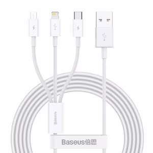 USB kaabel Baseus 3in1 Superior valge 150cm (kuni 3.5A)
