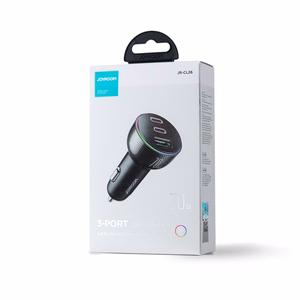 Joyroom 70W car Laadija with 3 ports: USB, 2 x USB C must (JR-CL26)
