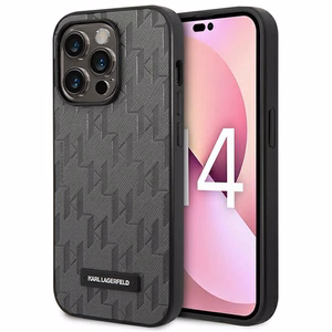 Karl Lagerfeld Saffiano Mono Metal Logo iPhone 14 Pro Max 6.7" Ümbris - hall