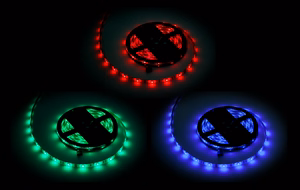 Rebel RGB LED strip, 5 m, 150× 5050 SMD, waterproof, white PCB