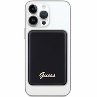 Guess MagSafe Metal Script Logo induktiivne elektripank 15W 5000mAh - must