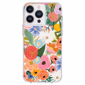 Rifle Paper Clear MagSafe ümbris seadmele iPhone 14 Pro Max, Garden Party Blush mustriga