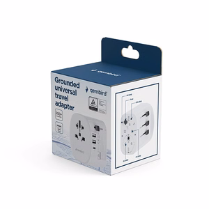 Gembird TPA-EU2A1C15-01-W maandatud universaalne reisiadapter, 15 W, valge