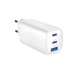 Gembird TA-UC-PDQC65-01-W 3-port 65 W GaN USB PowerDelivery fast charger, valge