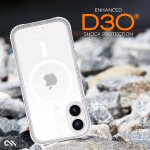 Case-Mate Tough D3O läbipaistev MagSafe'i toega ümbris iPhone 16 Plusile