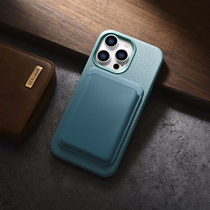 iCarer Litchi Premium nahkkott iPhone 14 Pro magnetiline nahkkott MagSafe rohelisega (WMI14220710-GN)