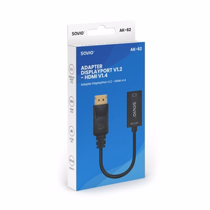 Savio adapter DisplayPort (M) v1.2 - HDMI A (F) v1.4, 4K, AK-62