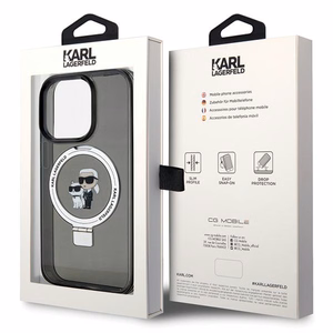 Karl Lagerfeld KLHMP15LHMRSKCK iPhone 15 Pro 6.1" must/must hardcase Ring Stand Karl&Choupette MagSafe