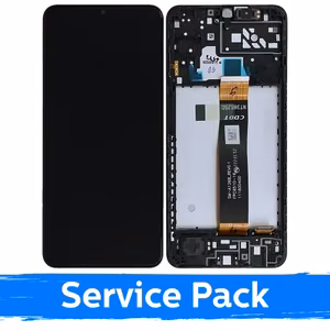 LCD Ekraan Ühildub Samsung A047 A04s Must Koos Frame (Service Pack)
