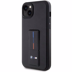 Чехол BMW Grip Stand Hot Stamp для iPhone 14 15 13 - чёрный
