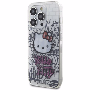 Hello Kitty IML Kitty On Bricks Graffiti ümbris jaoks iPhone 15 Pro - valge