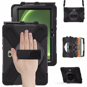 JM Rugged Case Grip ümbris Samsung Galaxy Tab Active Pro/ Active4 Pro/ Active5 Pro rihmaga must