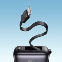 Joyroom JR-PBF27 10000mAh 22.5W Powerbank sisseehitatud USB-C ja Lightning kaablitega - Must