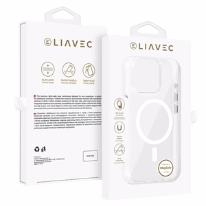Liavec Glossy Magsafe Clear Ümbris do Iphone 15 Pro Max valge
